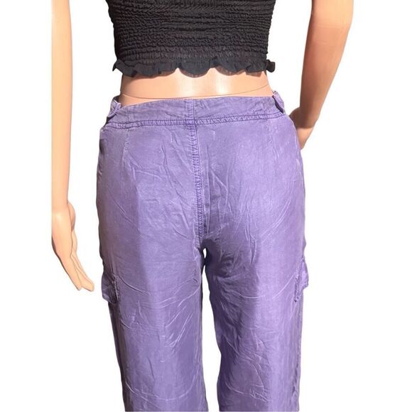 Weekendz off purple mid rise cargo adjustable waist pants M - Picture 6 of 6